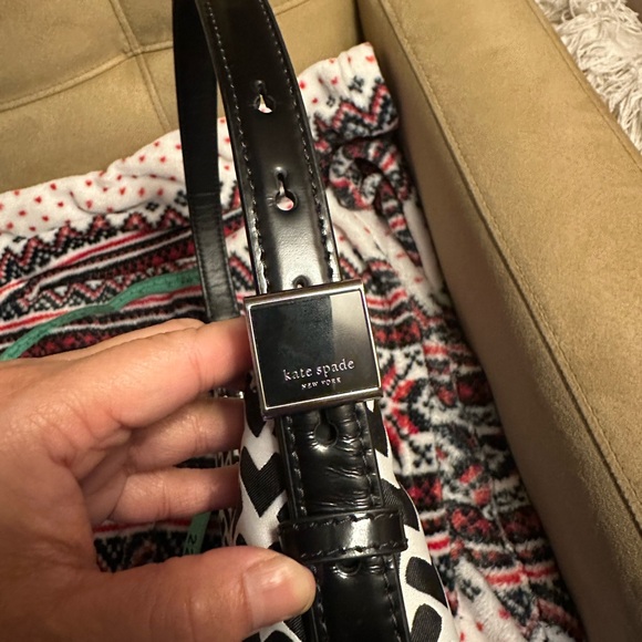 Kate Spade Sam Icon Modernist Hearts Jacquard Shoulder Bag, Cream Black, NWT - Picture 15 of 15